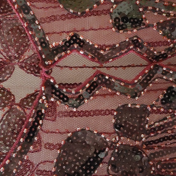 Handmade sheer net & sequin evening collar. Color is deep ruby purple, stunning! - Picture 2 of 3